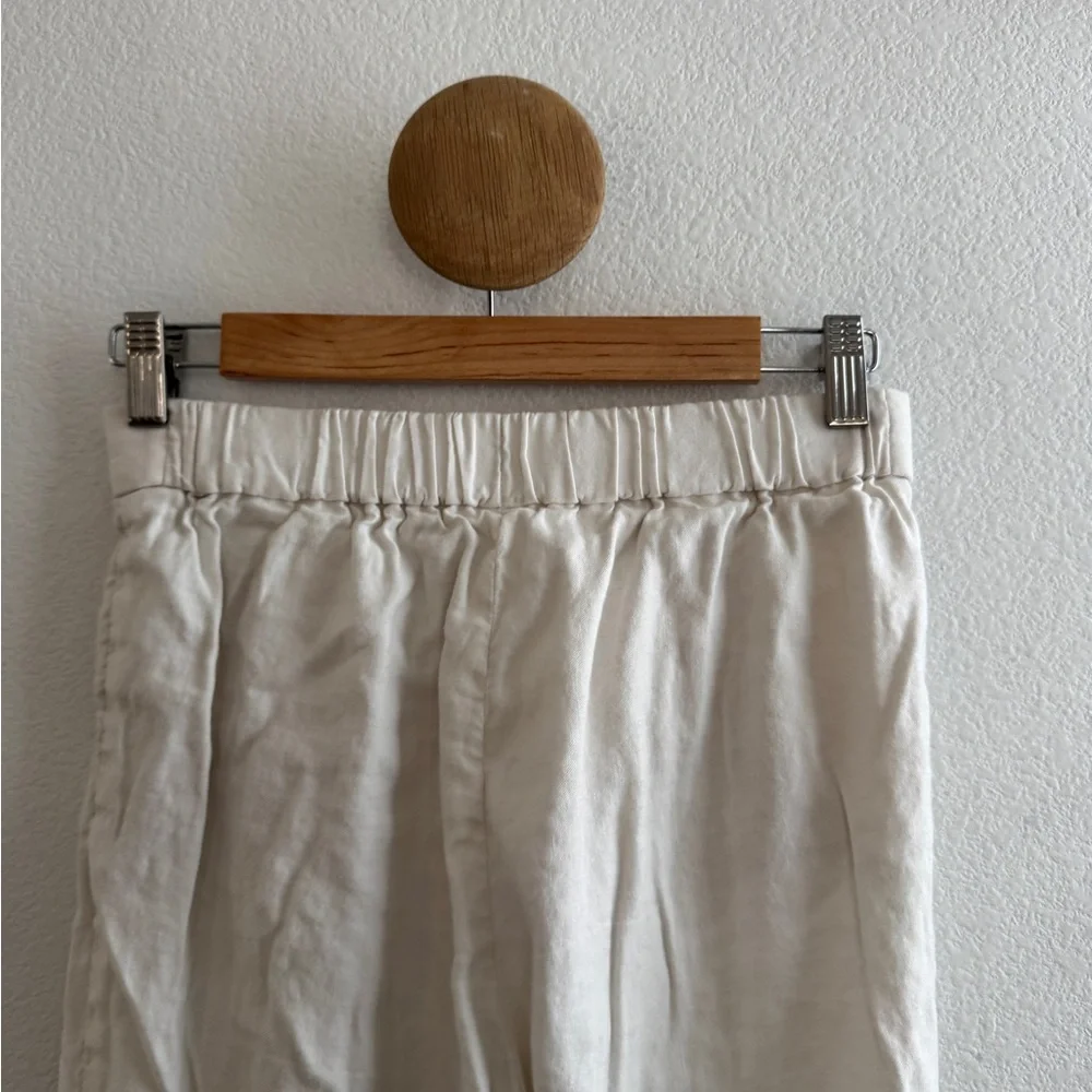 Aritzia Babaton White Linen Blend Pants